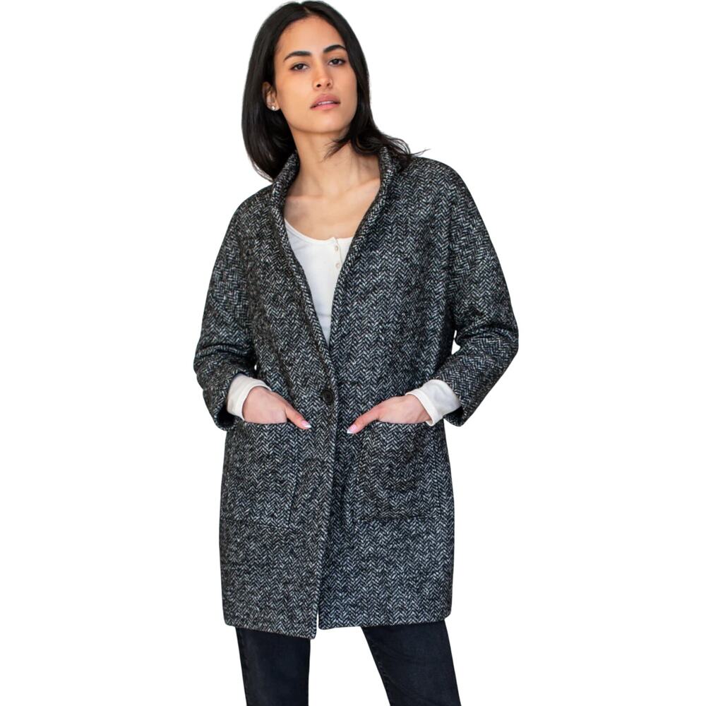 Emerson Fry Black and White Pea Coat